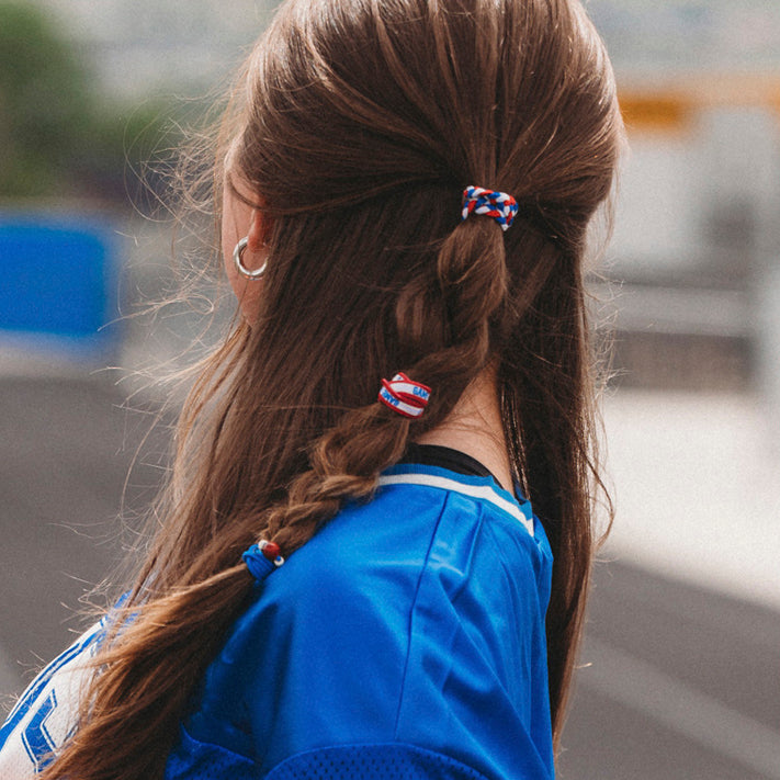 "Game Day" Red, Blue & White Hair Tie Bracelets