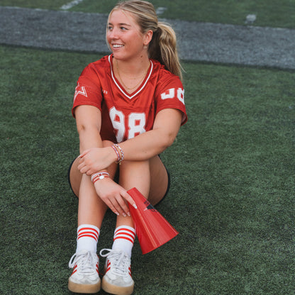 "Game Day" Crimson & White Hair Tie Bracelets