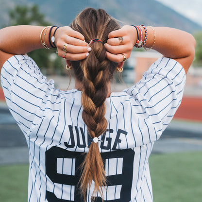 "Game Day" Crimson & Navy Hair Tie Bracelets