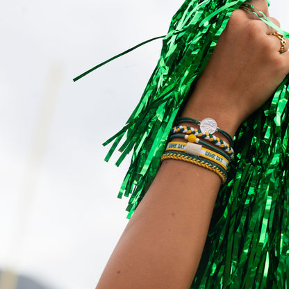 "Game Day" Green & Yellow Hair Tie Bracelets