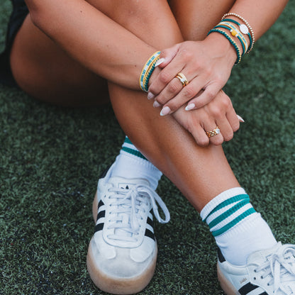 "Game Day" Green & Yellow Hair Tie Bracelets