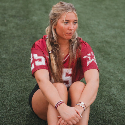 "Game Day" Maroon & Gray Hair Tie Bracelets