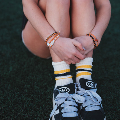 "Game Day" Orange & Black Hair Tie Bracelets