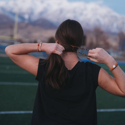 "Game Day" Orange & Black Hair Tie Bracelets