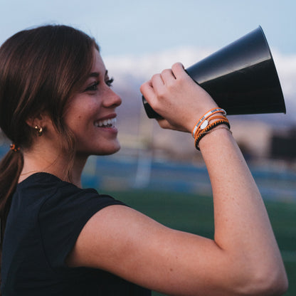 "Game Day" Orange & Black Hair Tie Bracelets