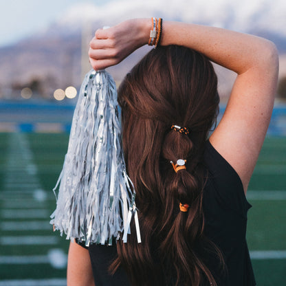 "Game Day" Orange & Black Hair Tie Bracelets