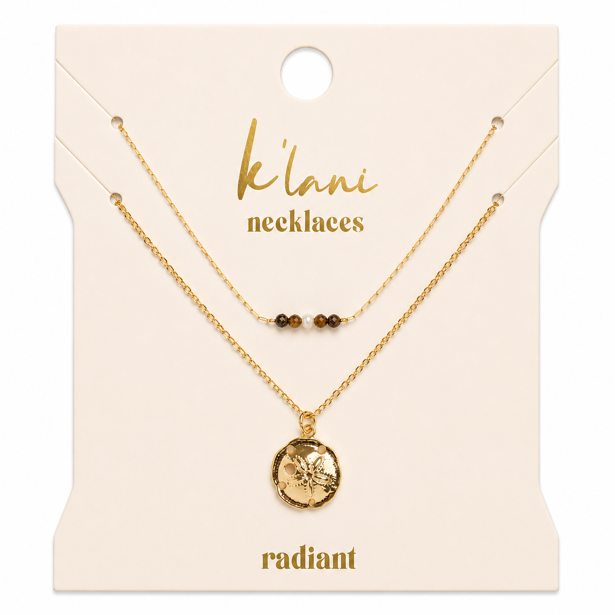 Radiant Gold Sand Dollar Necklace Set