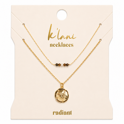 Radiant Gold Sand Dollar Necklace Set