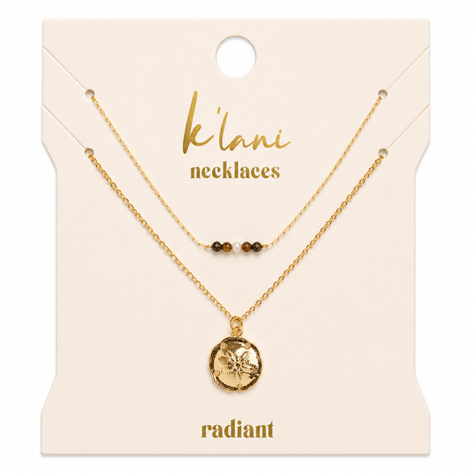 Radiant Gold Sand Dollar Necklace Set