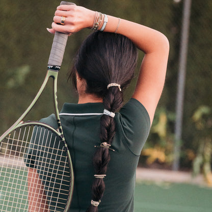"Ace" Green and Gold Tennis Racket Charm Hair Tie Bracelets