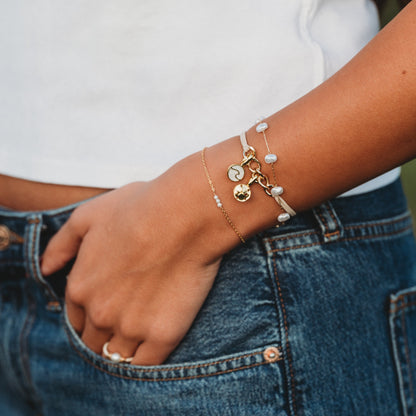 "Capri" Bracelets & Hair Tie (gold)