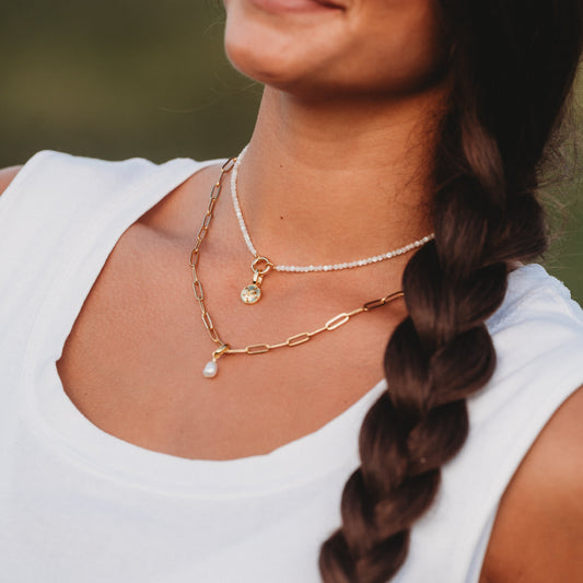 "Capri" Charm Necklace Set (gold)