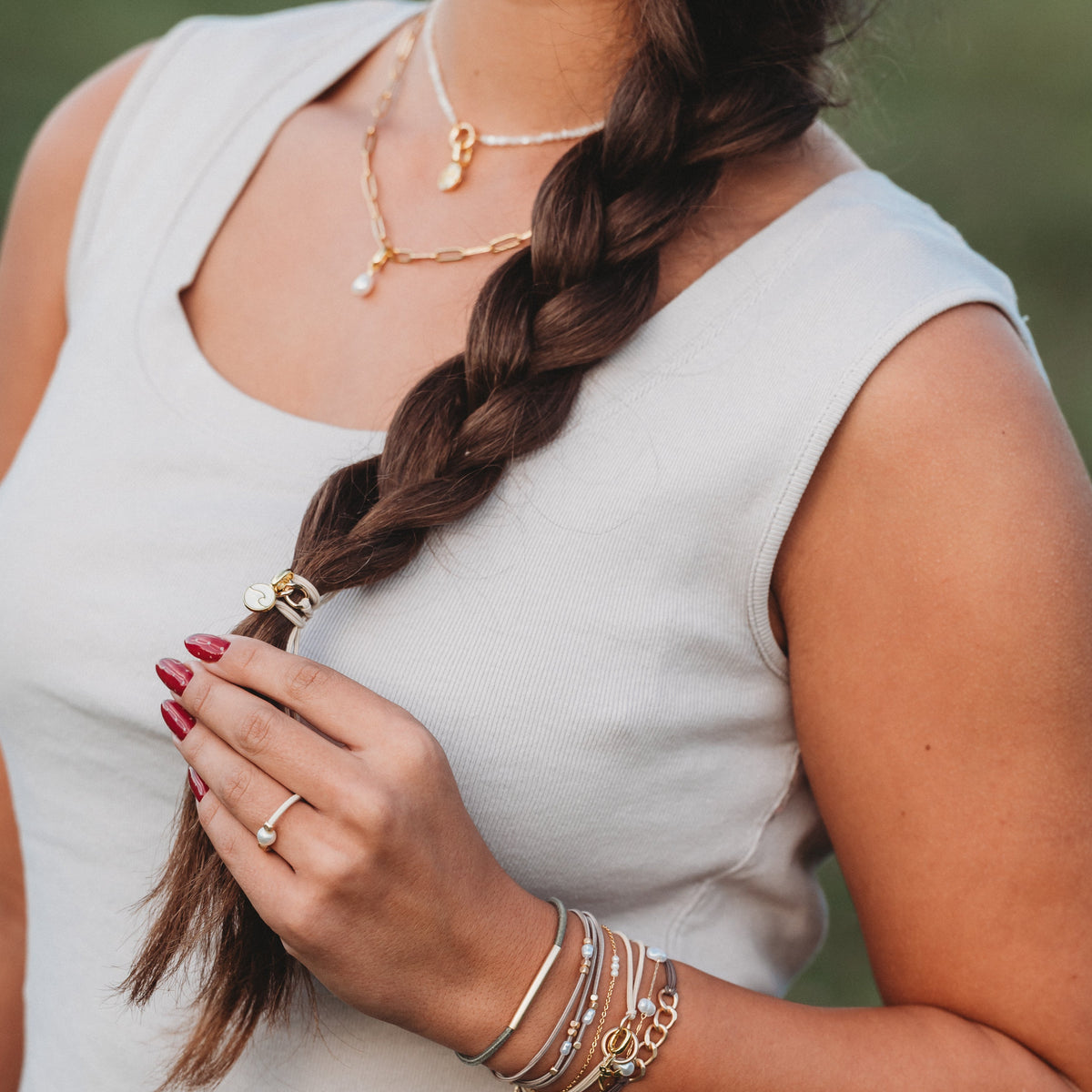 "Capri" Charm Necklace Set (gold)