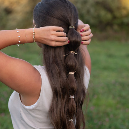"Charmed" Hair Tie Bracelet (gold charm links)
