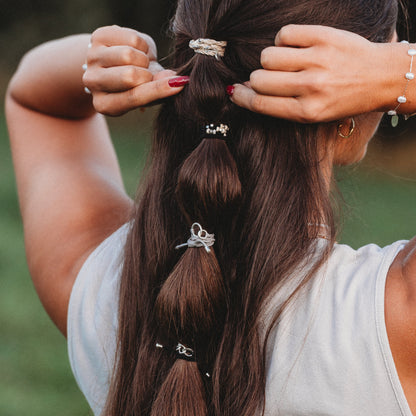 "Cove" Bracelets & Hair Tie (silver)