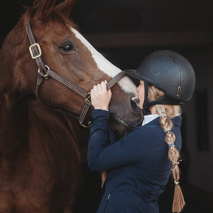 "Gallop" Horse & Bit Equestrian Accents in Rich Brown & Blue Hair Tie Bracelets