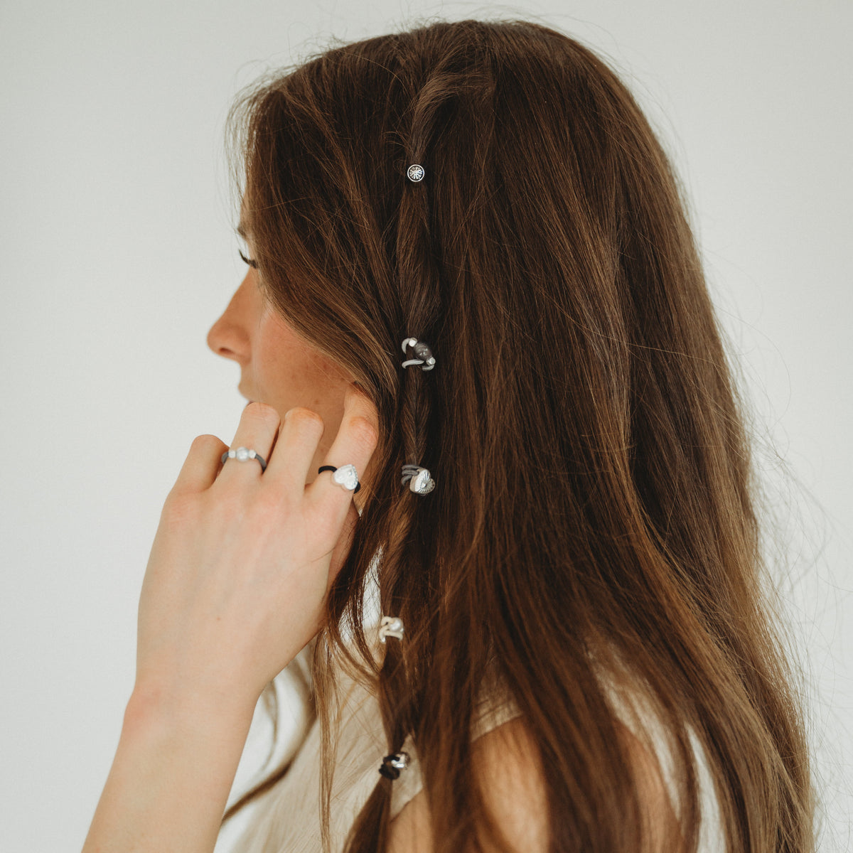 Stone Hair Rings