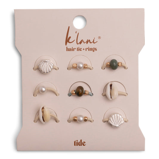 "Tide" Seashell Beach Vibe Hair Tie Rings