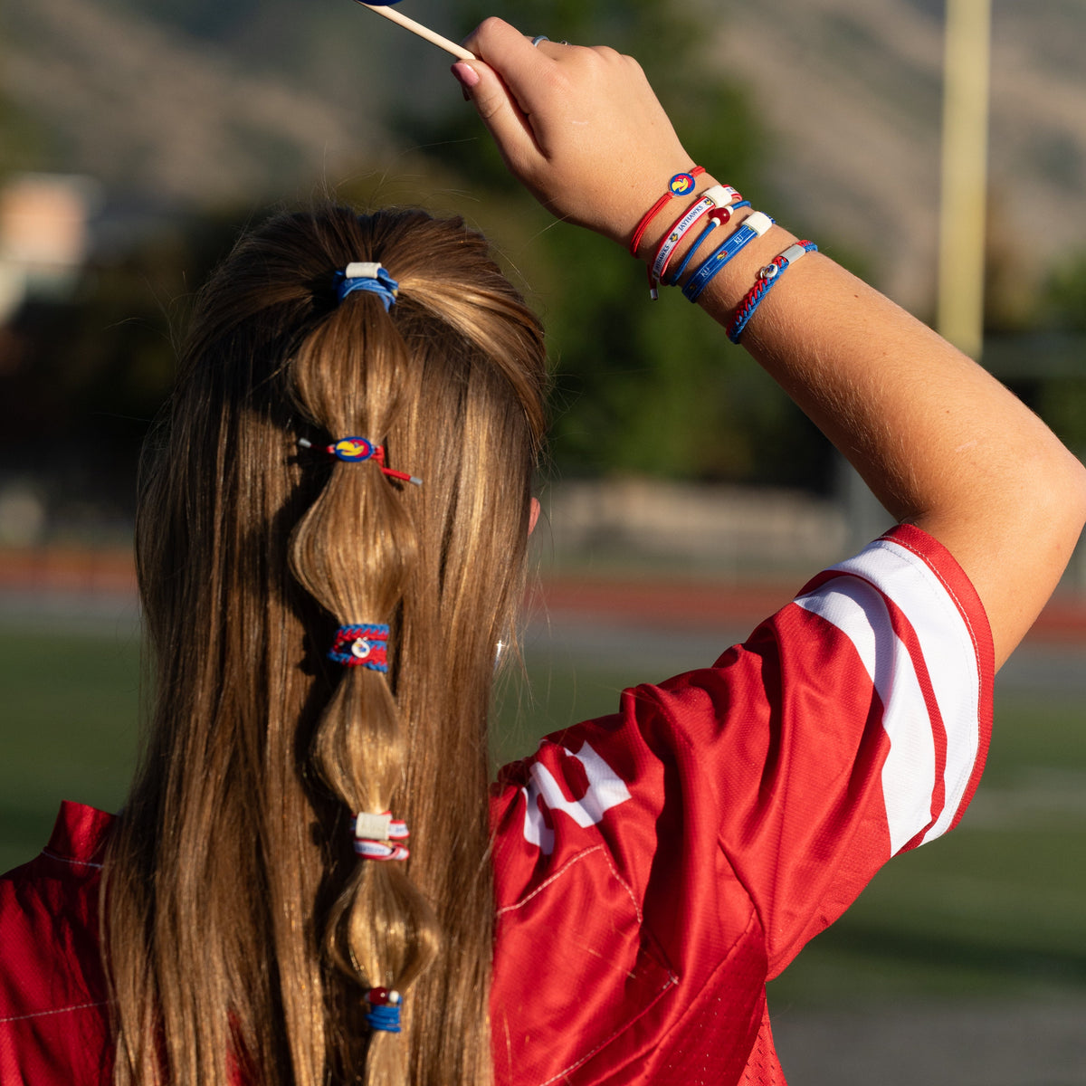 University of Kansas Game Day Hair Tie Bracelets