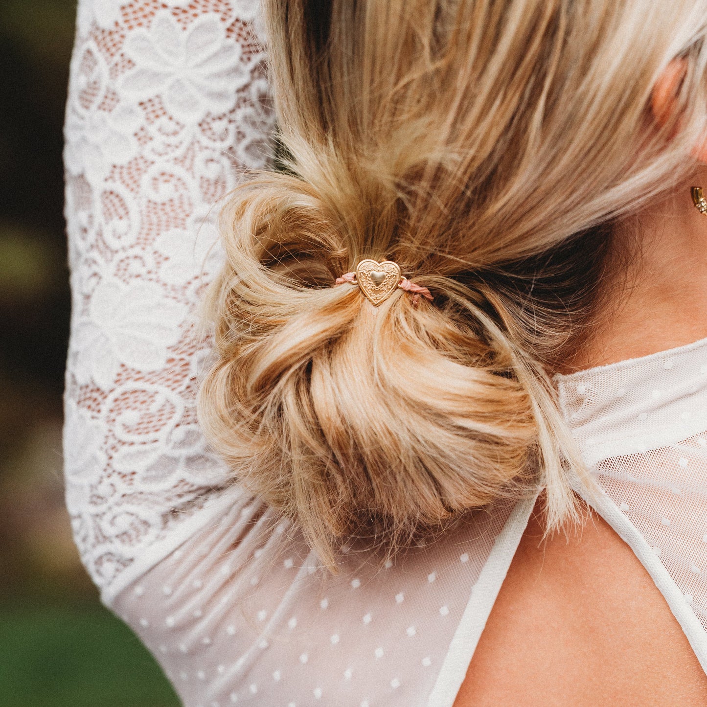 "Relevé" Pink Floral with Ballet Slipper Hair Tie Bracelets