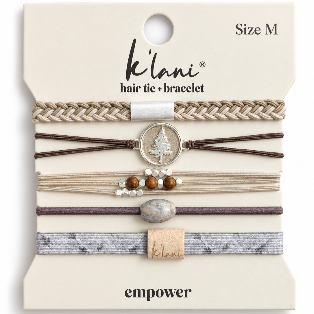 "Empower" Camo, Pine Tree and Earthy Tone Hair Tie Bracelets