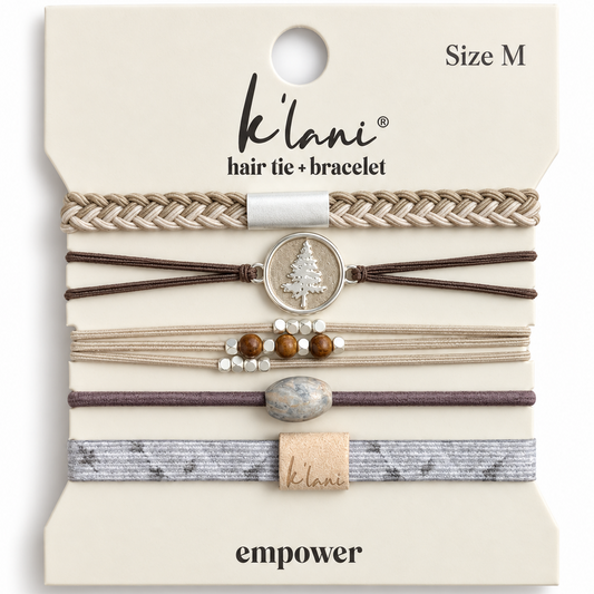 "Empower" Camo, Pine Tree and Earthy Tone Hair Tie Bracelets