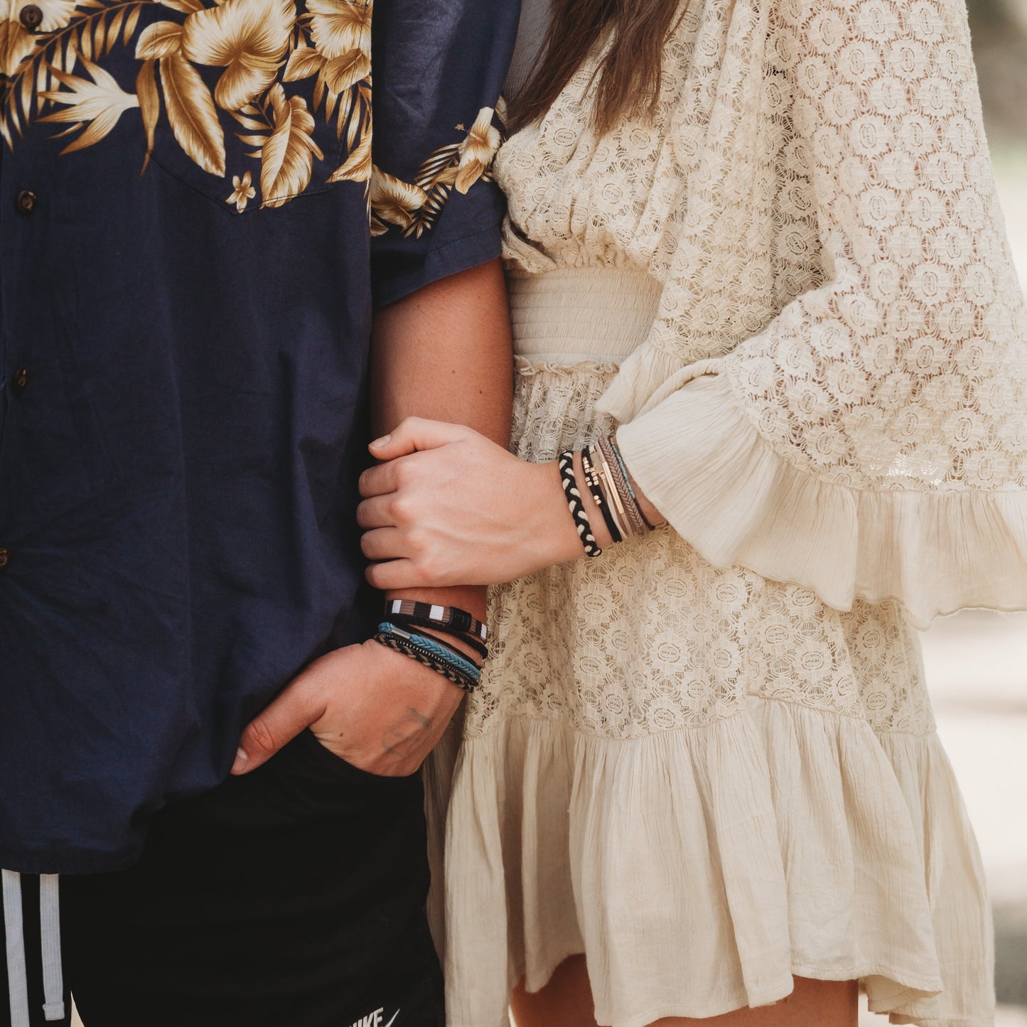 "Focus" Blacks and Golds with Arrow Charm Hair Tie Bracelets