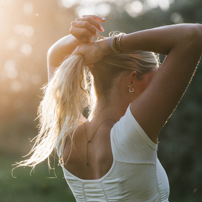 "Faith" Warm Neutrals with Gold Cross Hair Tie Bracelets