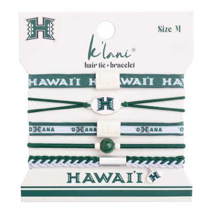 Hawaii University Game Day Hair Tie Bracelets