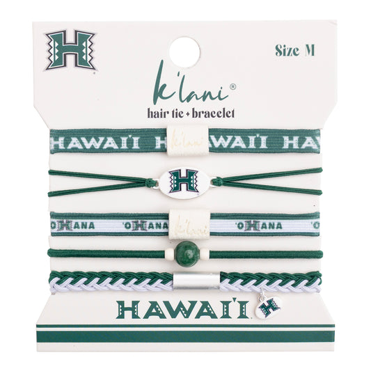 Hawaii University Game Day Hair Tie Bracelets