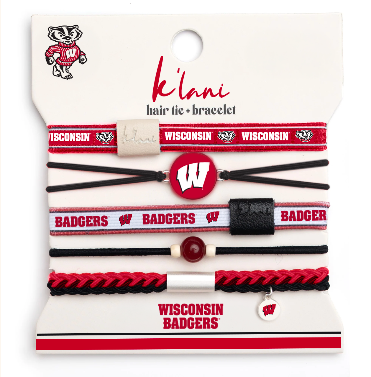 Pre-sale - Wisconsin Game Day Hair Tie Bracelets