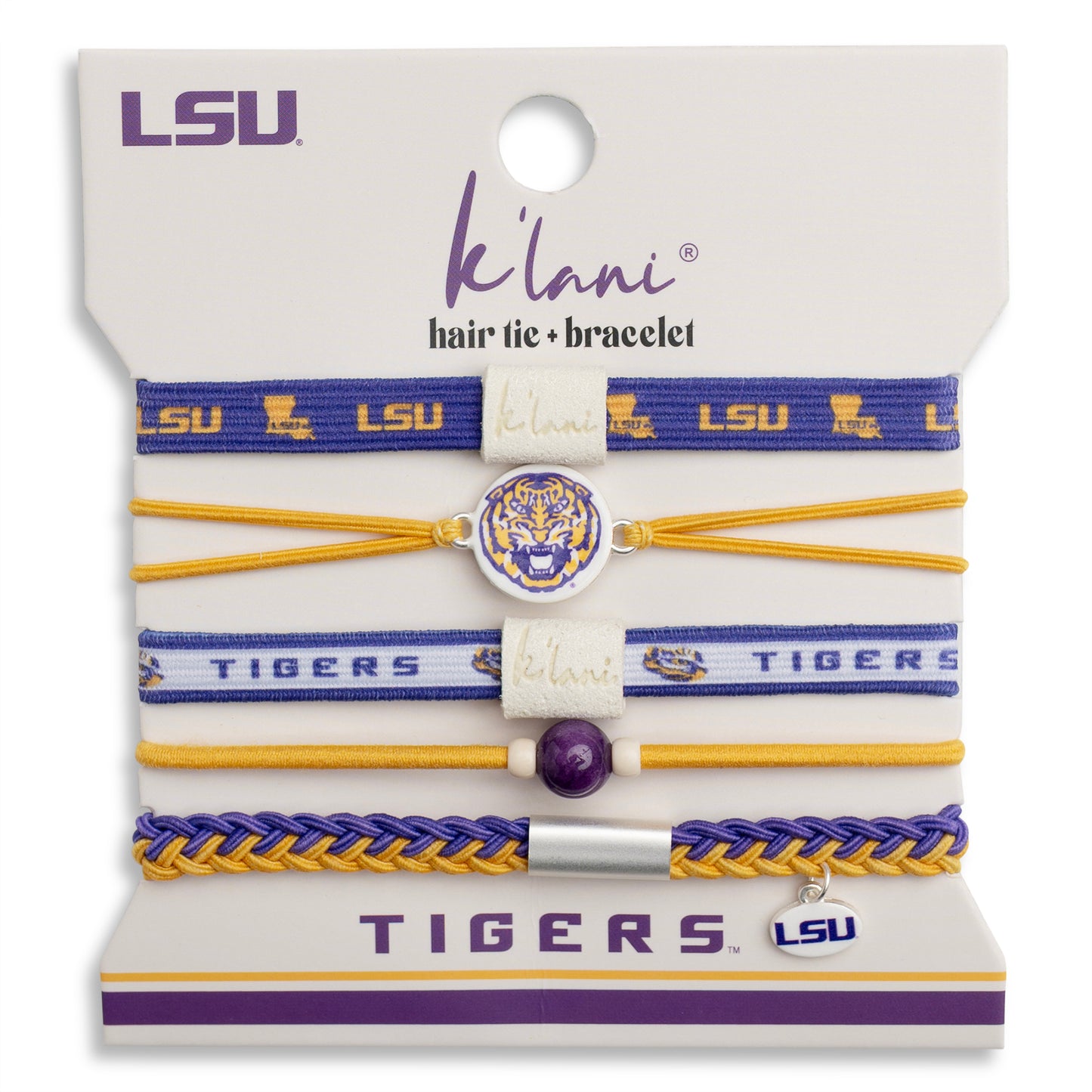 Louisiana State University Game Day Hair Tie Bracelets