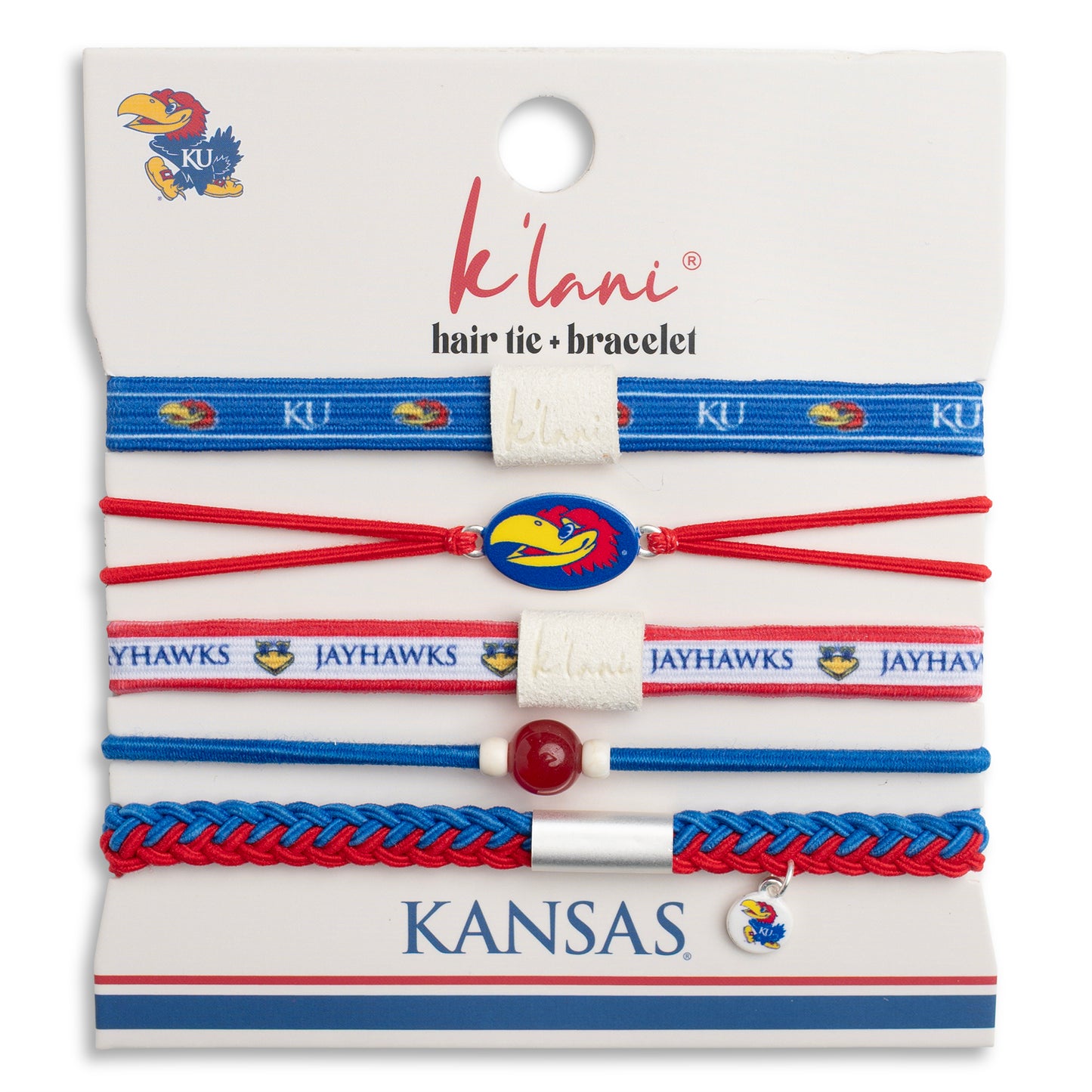 University of Kansas Game Day Hair Tie Bracelets