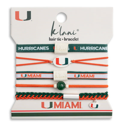 University of Miami Game Day Hair Tie Bracelets