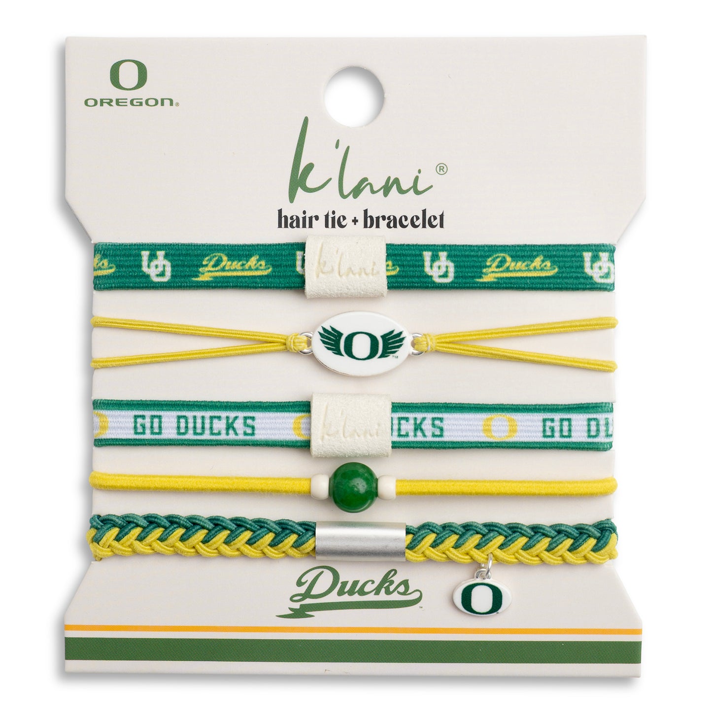 University of Oregon Game Day Hair Tie Bracelets