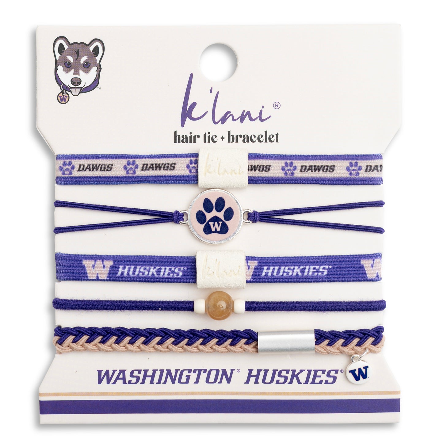 University of Washington Game Day Hair Tie Bracelets