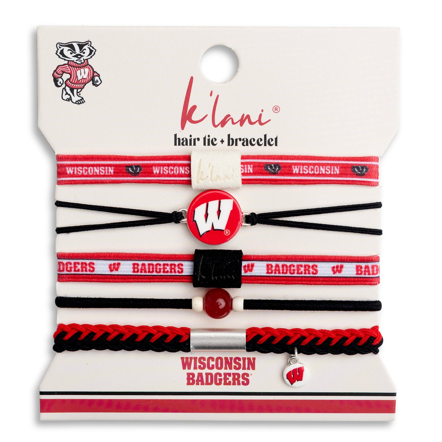 University of Wisconsin Game Day Hair Tie Bracelets