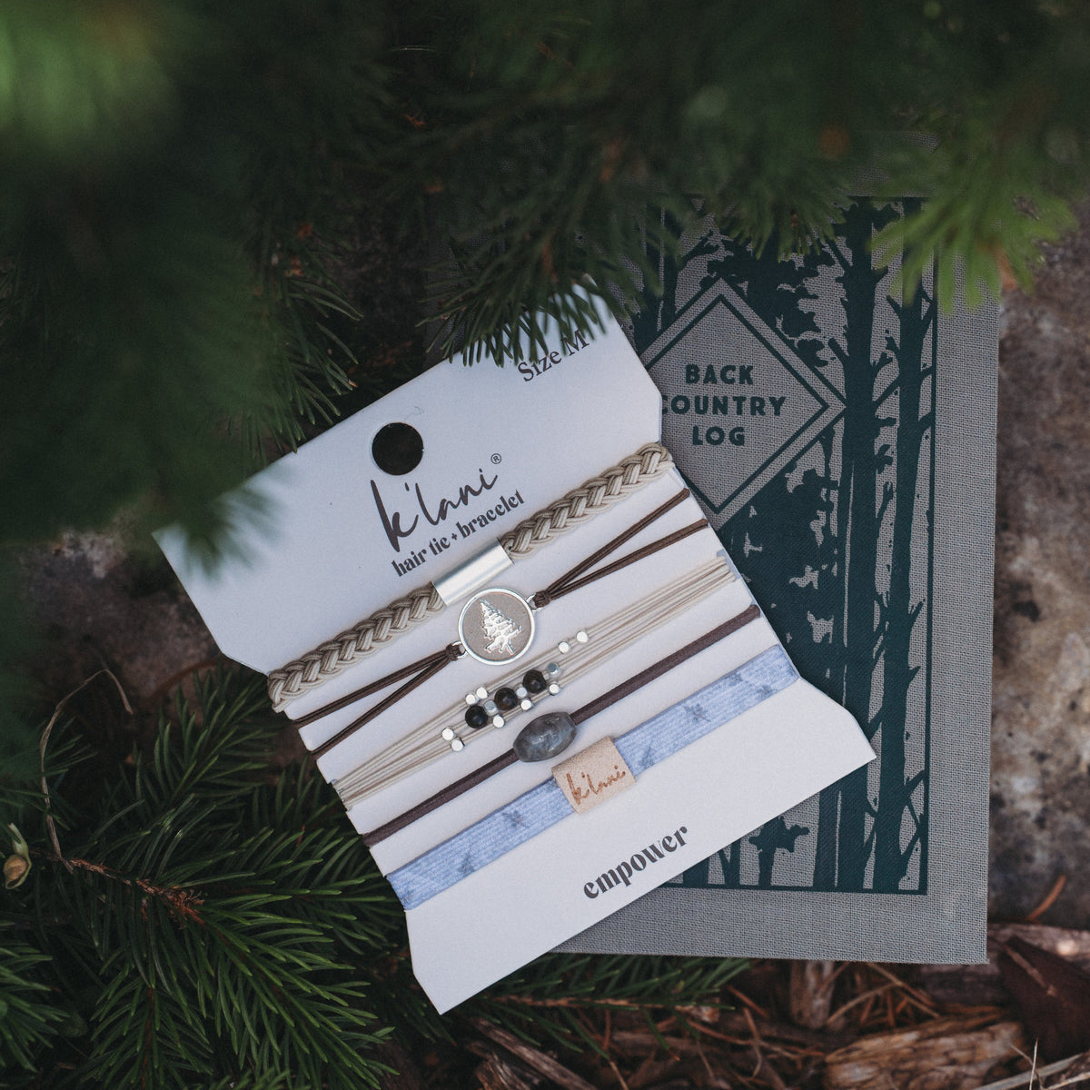 "Empower" Camo, Pine Tree and Earthy Tone Hair Tie Bracelets