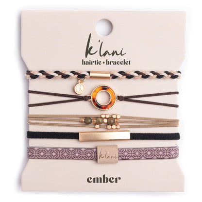 "Ember" Tortoise Shell Ring Charm with gold, browns and neutrals.