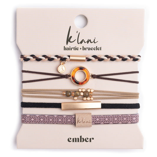 "Ember" Tortoise Shell Ring Charm with gold, browns and neutrals.
