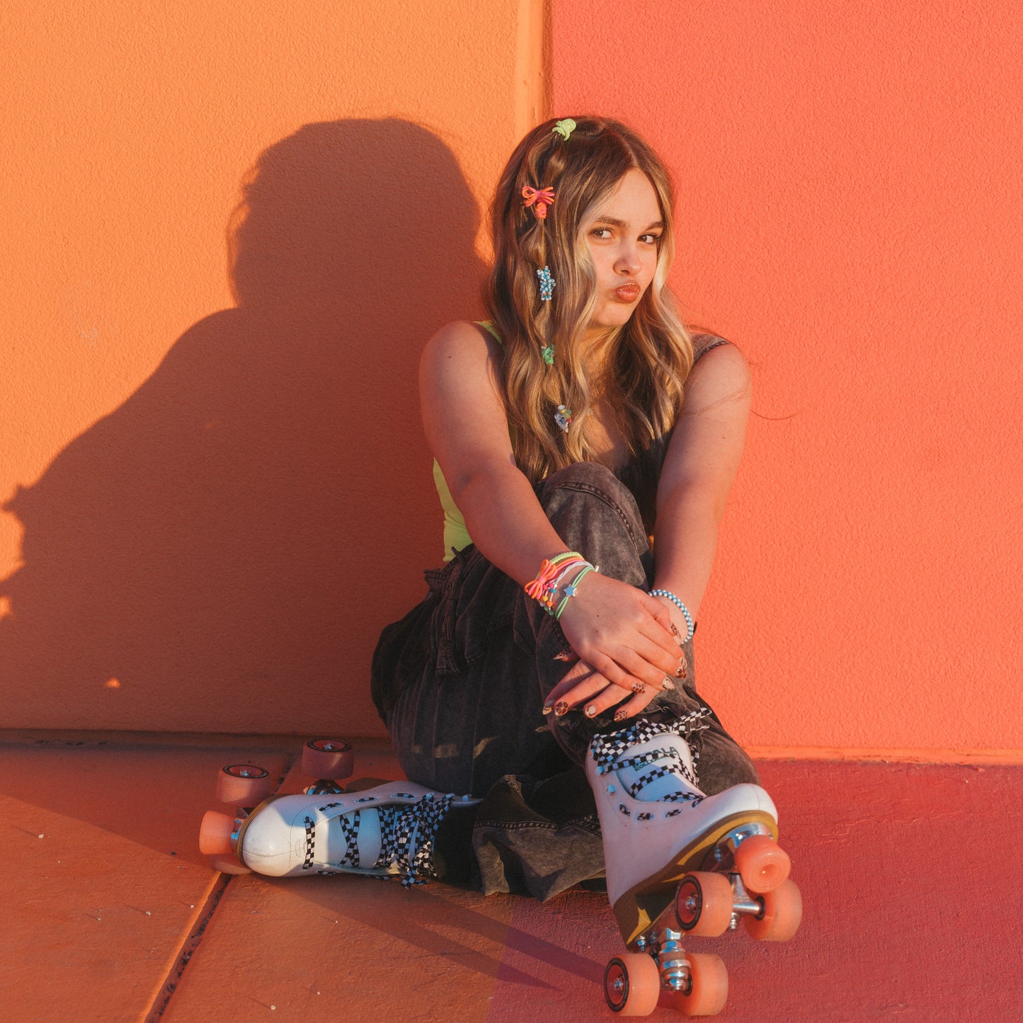 "Glow" Neon with Silver Accents Hair Tie Bracelets