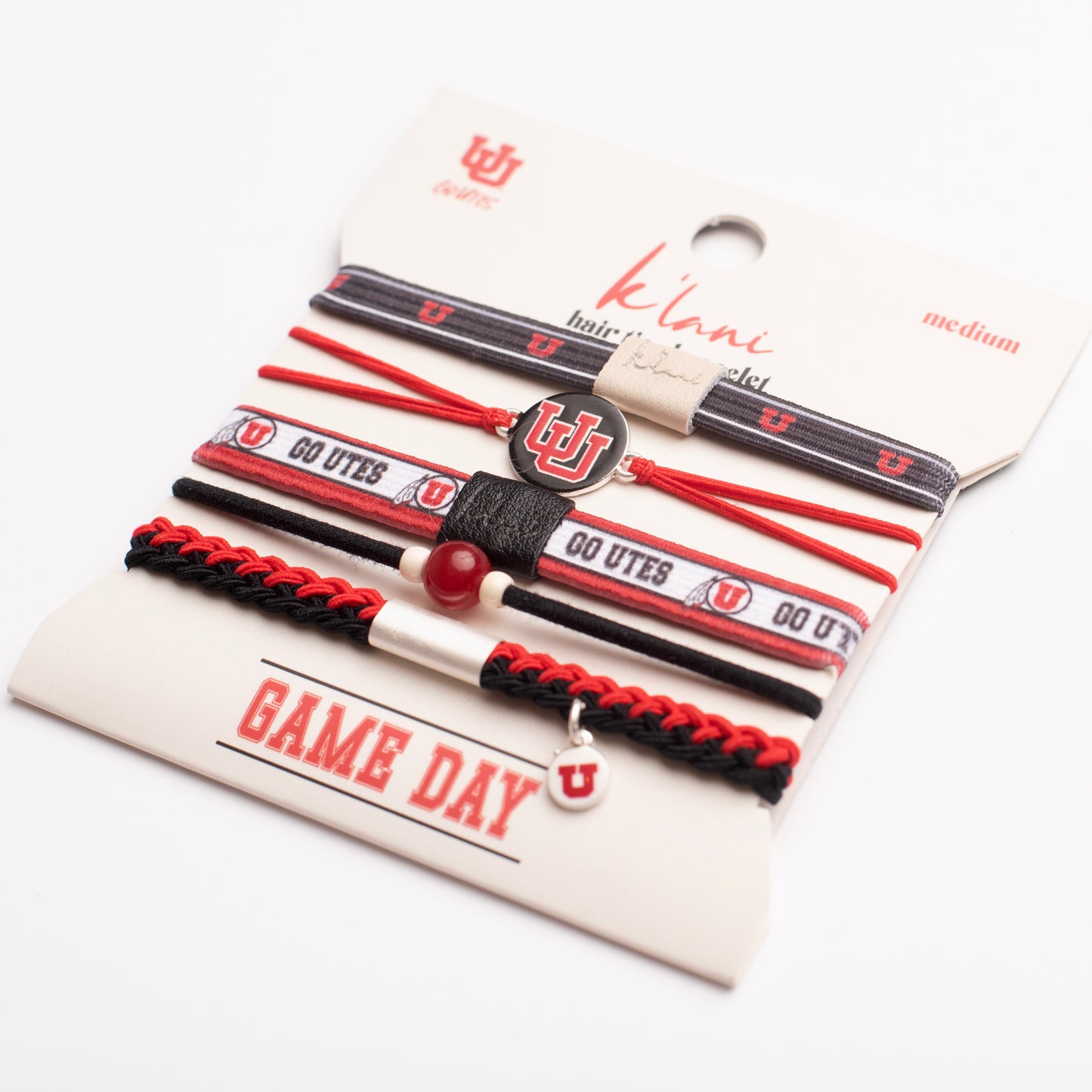 "Game Day" University of Utah Hair Tie Bracelets