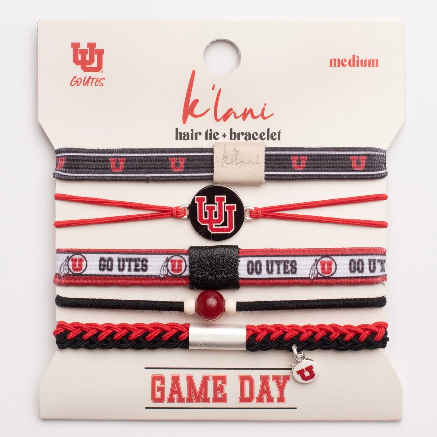 "Game Day" University of Utah Hair Tie Bracelets