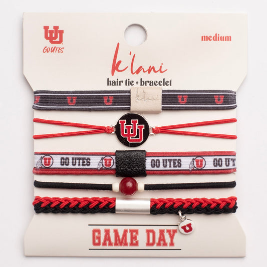 "Game Day" University of Utah Hair Tie Bracelets