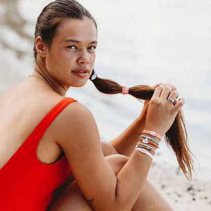 Roxy Pink Tropics - Hair Tie Bracelet